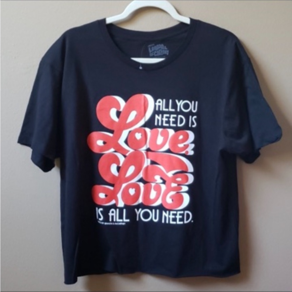 Beatles band tee black top All you need is love M new
